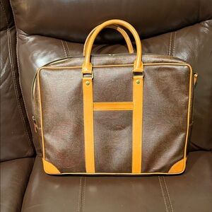 Elegant Etro Brown Leather laptop Bag